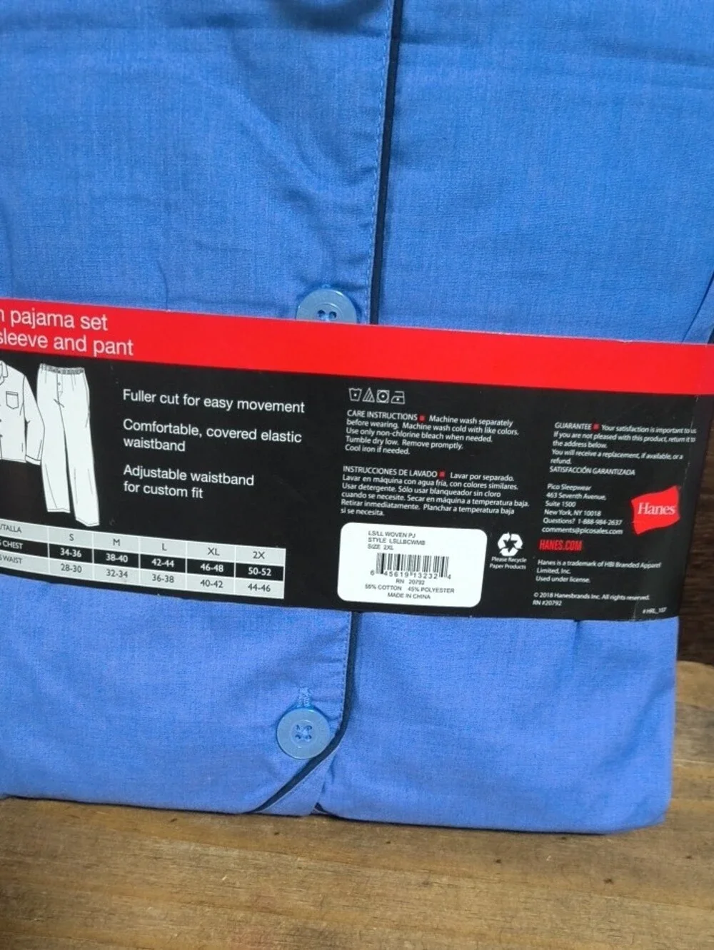 Hanes Woven Pajama Set - Blue